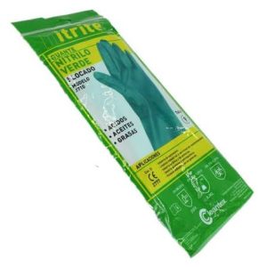 Guante Nitrilo Flocado Verde  J710 Talla 9 Itrite